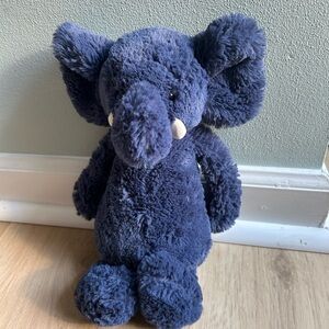 Plush Elephant Toy - Navy Blue